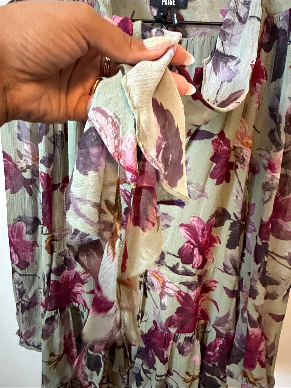 NWOT Paige Elynne Floral Mini Dress 100% silk floral mini dress - Picture 4 of 8